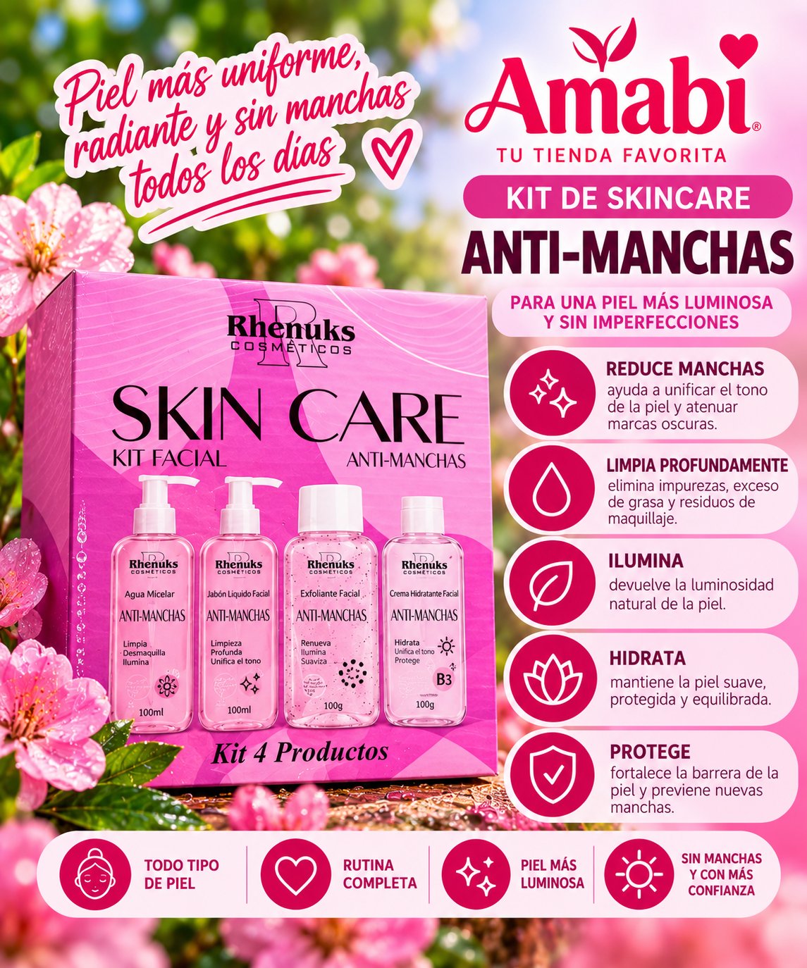 Kit Facial Rhenuks Piel con Marcas x4