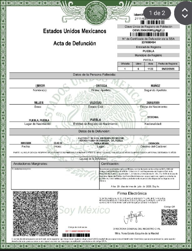 ACTA DE DEFUNCION