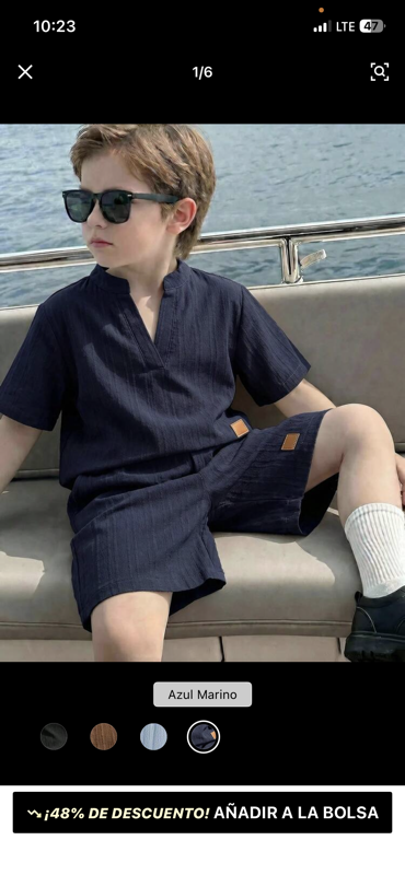 Conjunto Casual Azul Marino Short