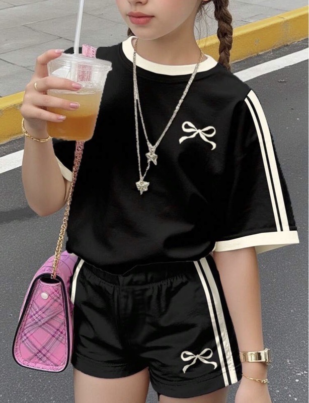 Conjunto Negro Rallas Tipo Adidas