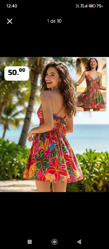 vestido Rojo Floral