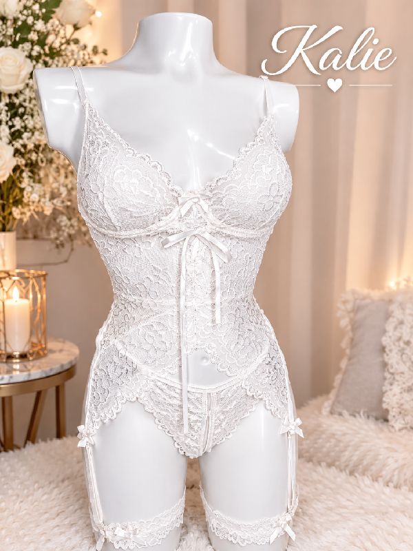 LENCERÍA 3 PIEZAS BLANCO TALLA M