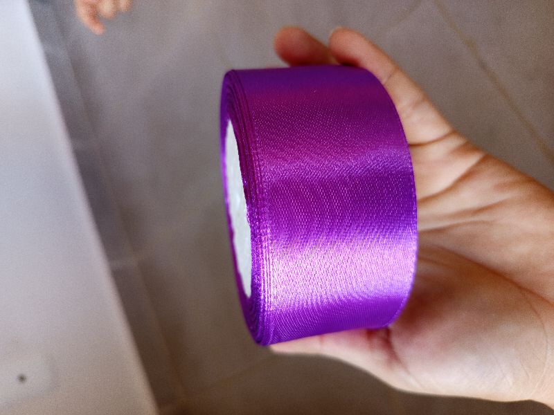 listón satín morado 4 cm de ancho 22.5 m