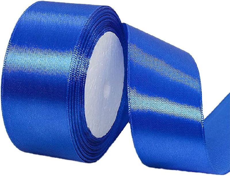 listo satín azul fuerte 4 cm de ancho