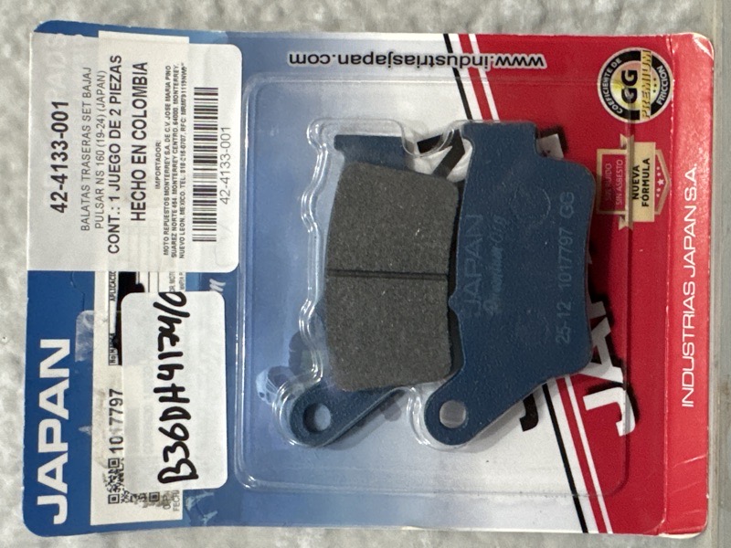 Balatas freno trasero N250 N160