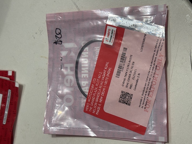 Oring tapa filtro de aceite Hunk 250r