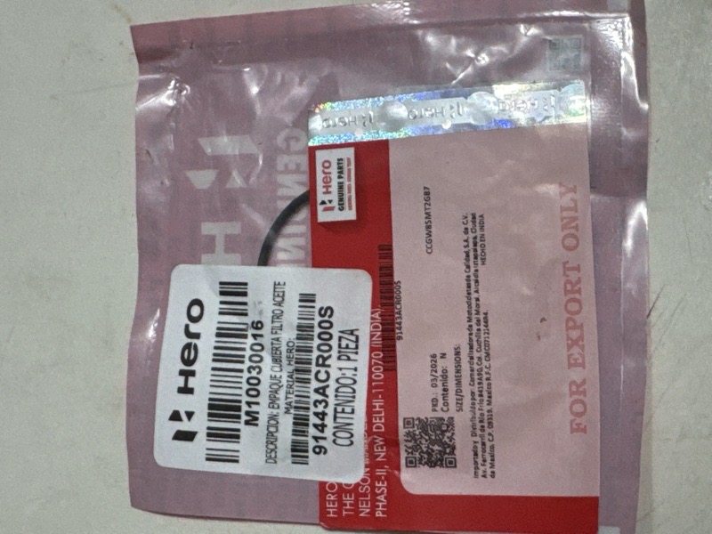 Empaque cubierta filtro aceite Hunk 4v