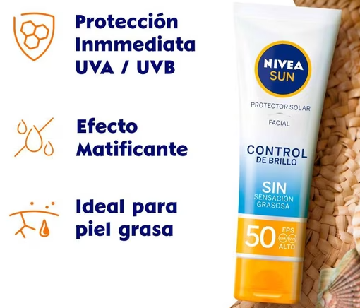 Protector Solar Facial Nivea Sun  FPS50 de 50 ml