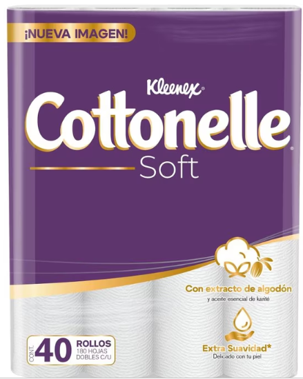 Papel Higiénico Kleenex Cottonelle Soft Care c/40 Rollos