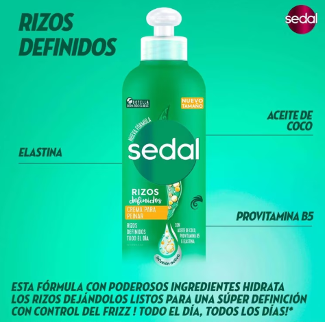 Crema para Peinar Sedal Rizos Definidos 380 ml