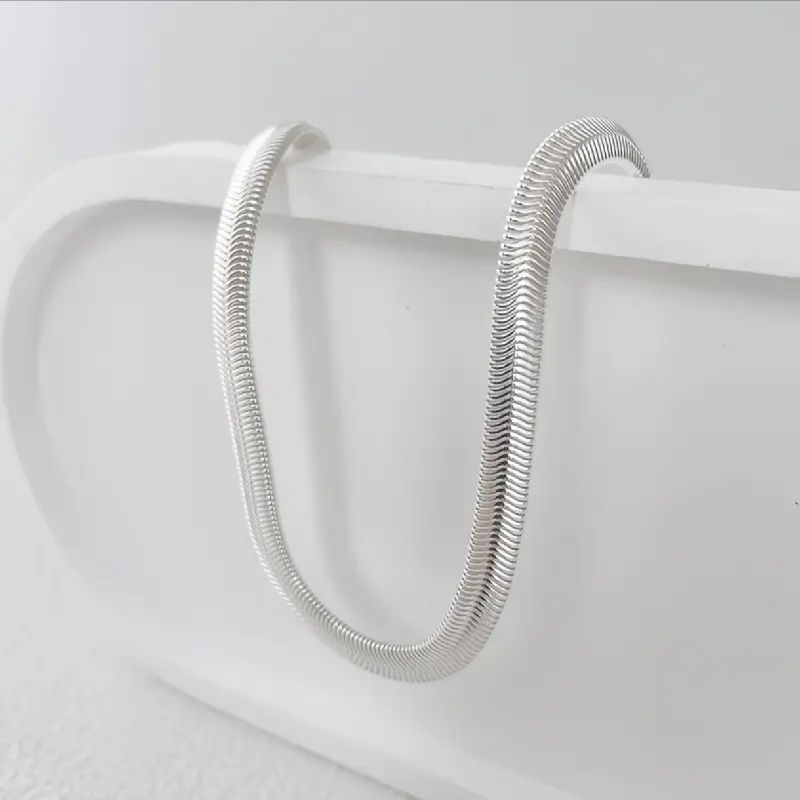 COLLAR HUESO DE SERPIENTE DE ACERO INOXIDABLE 55CM/6MM