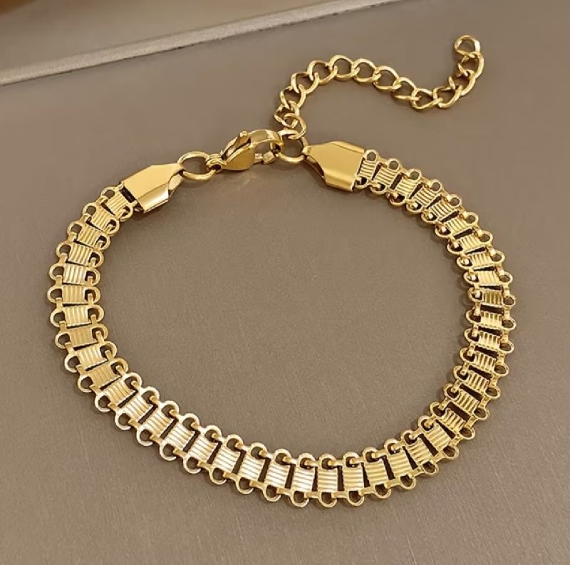PULSERA ESLABONES DORADA ACERO INOXIDABLE 19CM