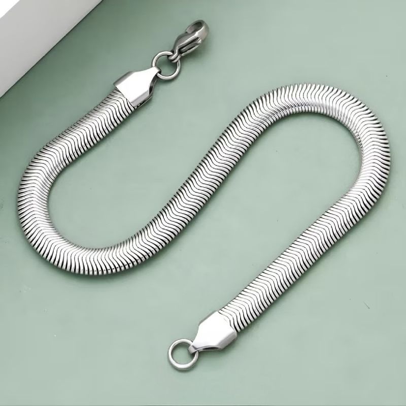 PULSERA HUESO DE SERPIENTE DE ACERO INOXIDABLE 21CM/6MM