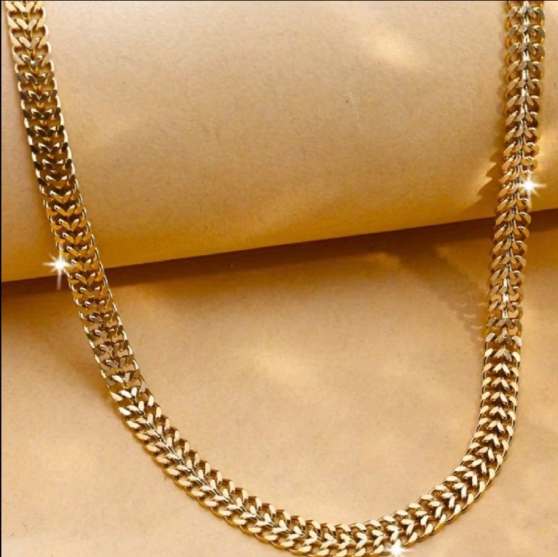 CADENA CUELLO HIP-HOP DORADA ACERO INOXIDABLE 40CM