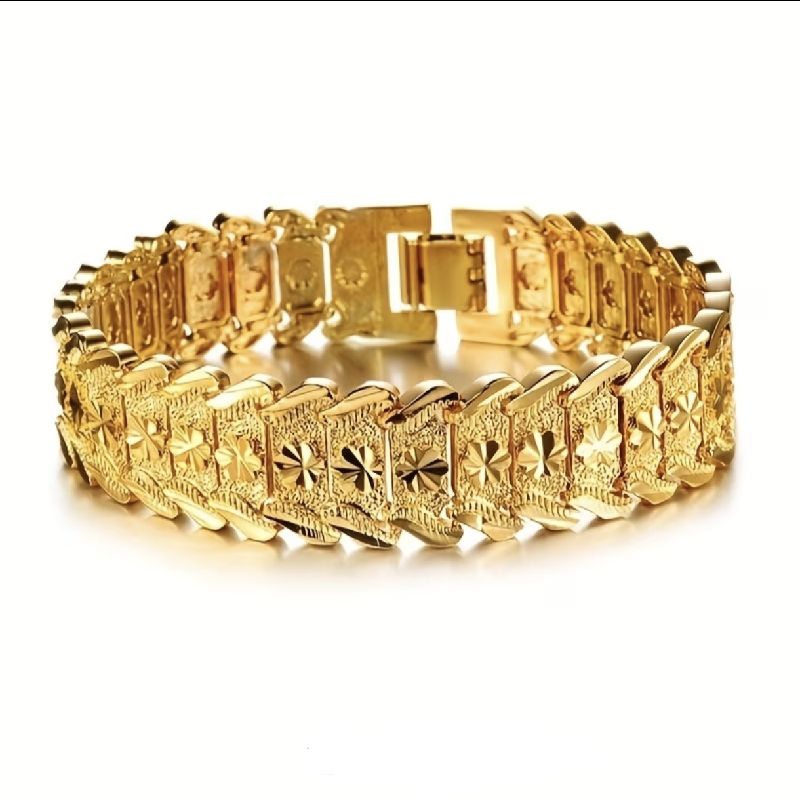 PULSERA ORO TIPO BRAZALETE ANCHA CON GRABADOS 20CM/16MM