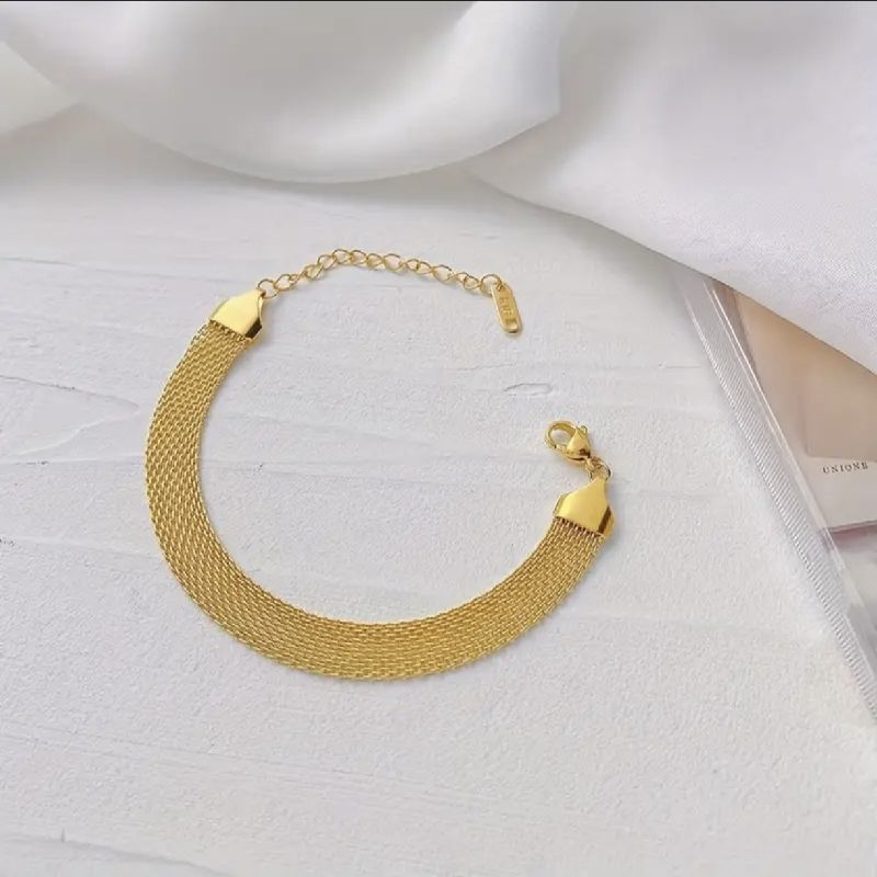 PULSERA MALLA VINTAGE DE ACERO INOXIDABLE 15CM/8MM
