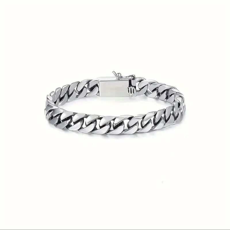 BRAZALETE CADENA CUBANA CABALLERO ESTILO VINTAGE 20CM/8MM
