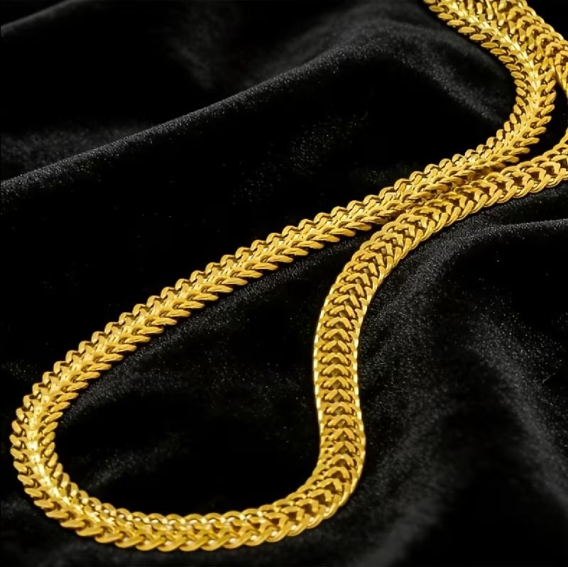 COLLAR TRENZADO ARPILLERIA DORADO ACERO INOXIDABLE 40CM