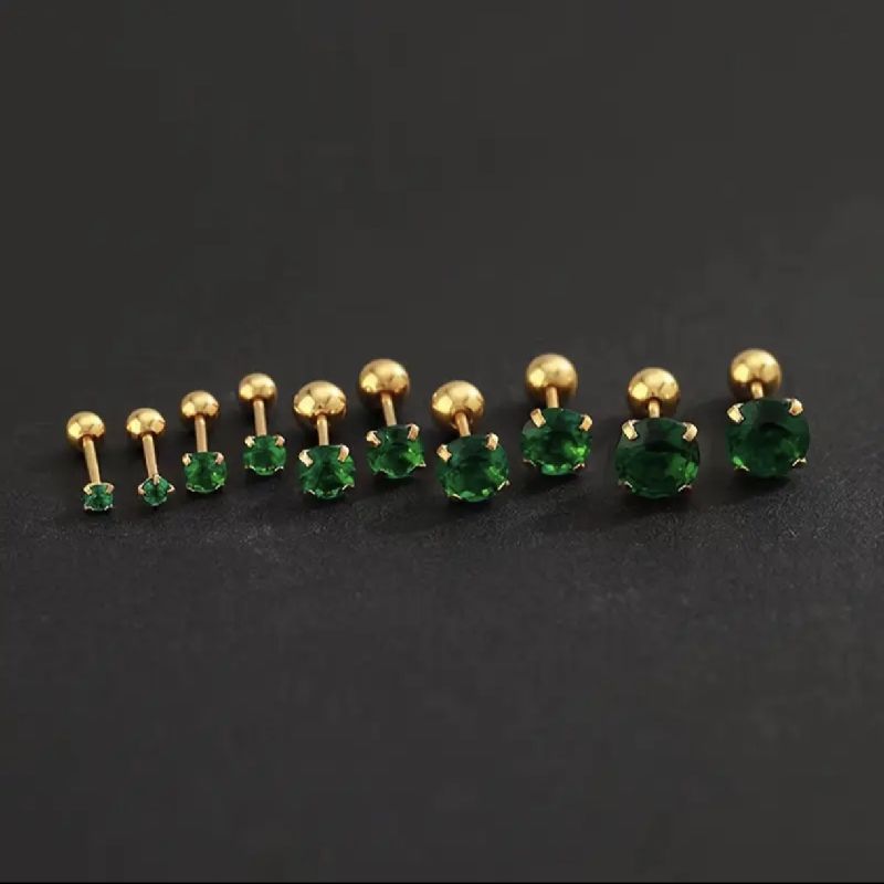 PENDIENTES DORADOS CON CIRCONITA CUBICA DE ACERO INOXIDABLE
