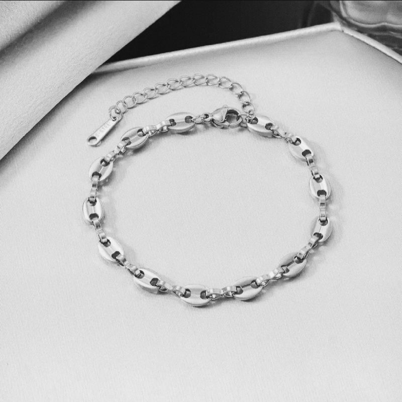 PULSERA CADENA TIPO CAFE DE ACERO INOXIDABLE 21CM