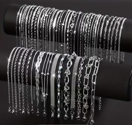 PULSERA MINIMALISTA DAMA ACERO INOXIDABLE PLATEADO 22 CM