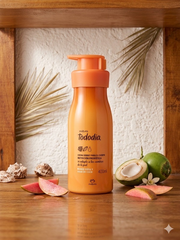 Crema corporal tododia Mango rosa y agua de coco