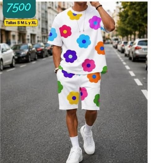 Conjunto de hombre blanco de Flores