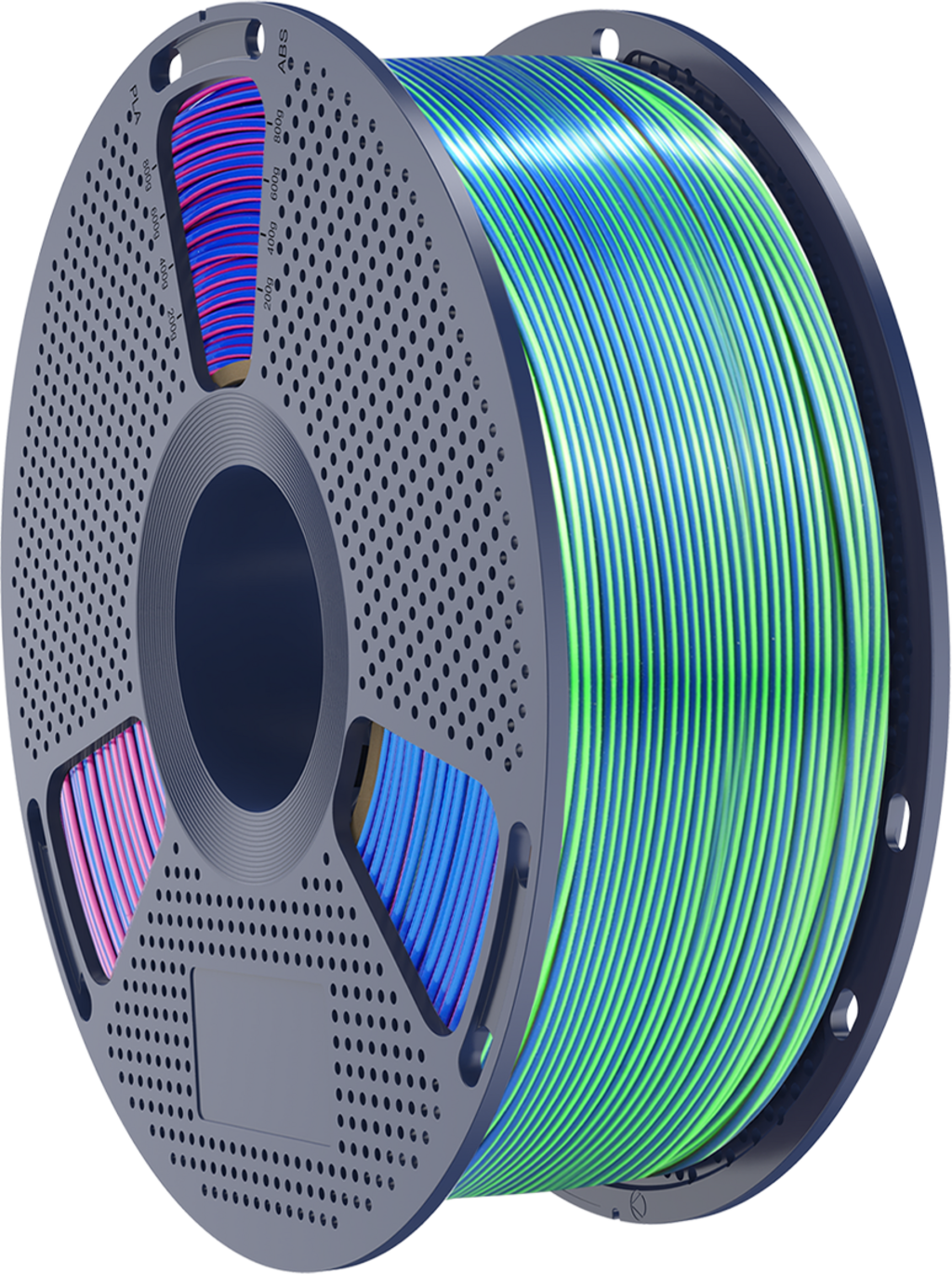 Filamento Sunlu Silk PLA+ Tricolor Blue Green Purple azul verde morado
