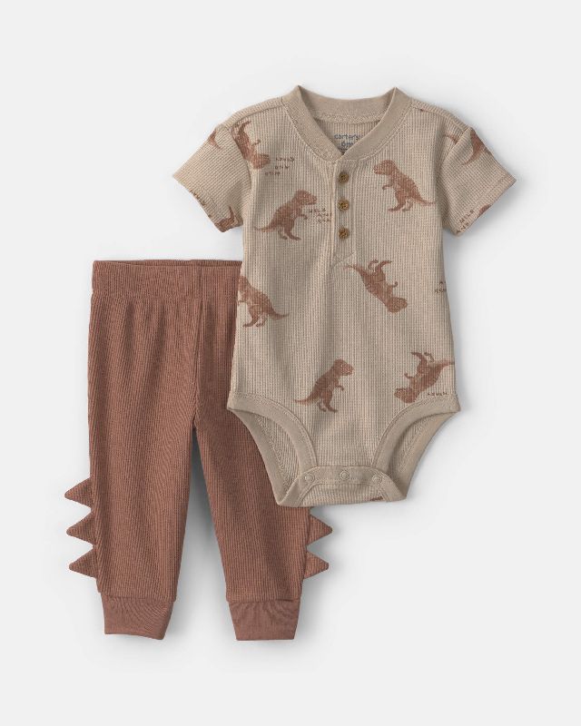 Set 2 piezas Dinosaur-Brown 9 meses