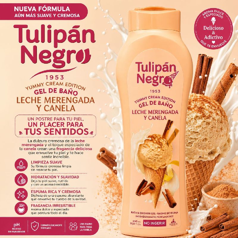 crema tulipanes negro