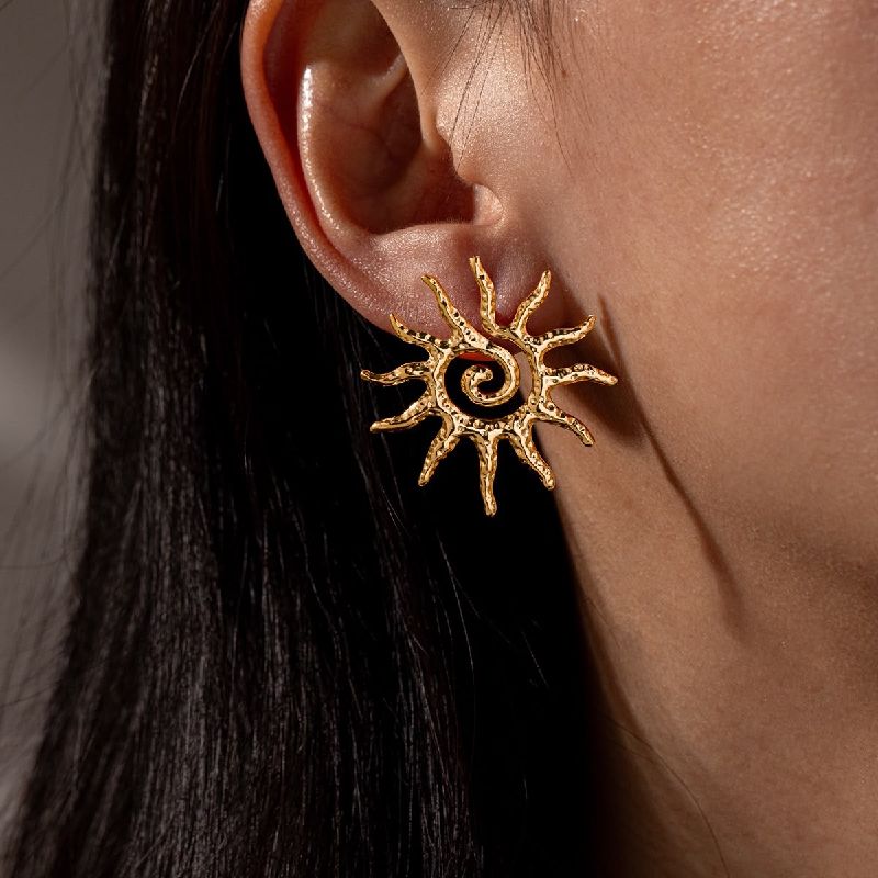 aretes sol dorados