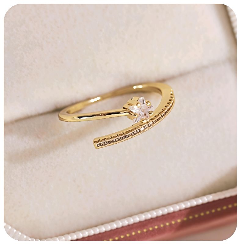 anillo estrella con zirconias