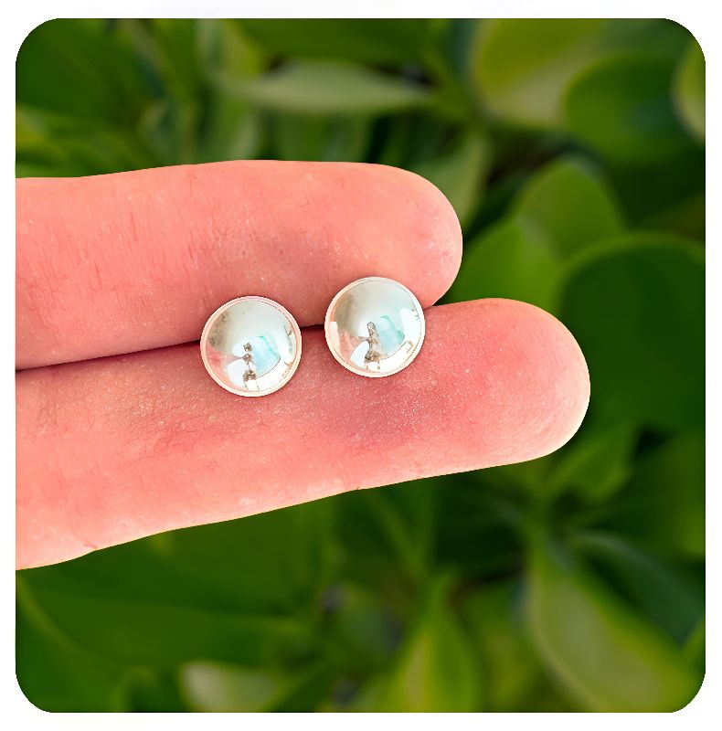 aretes perla en plateado