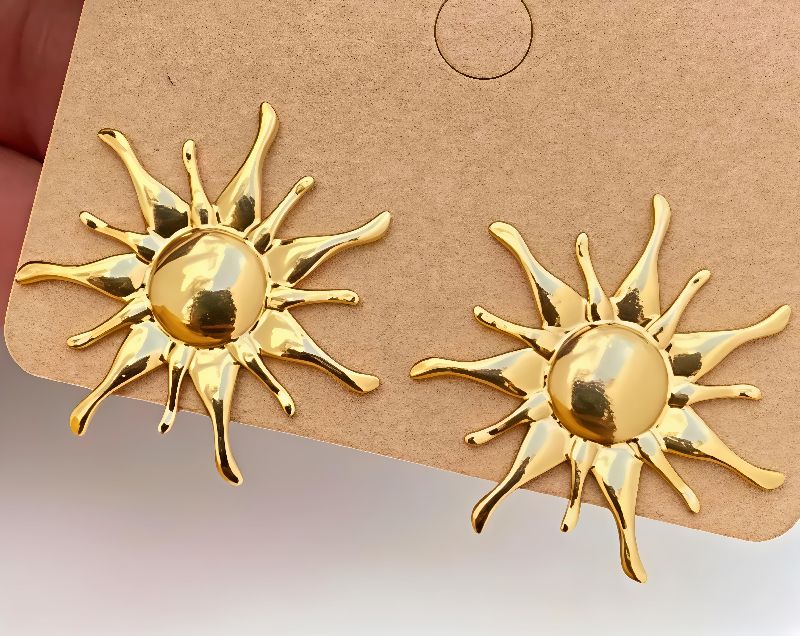 aretes sol grandes dorados