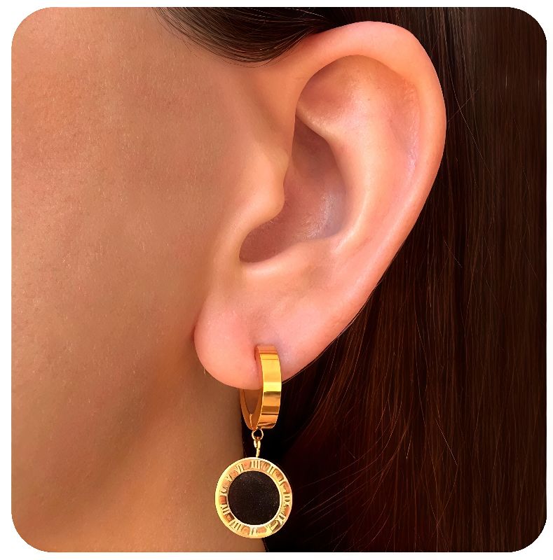 aretes arracada negra