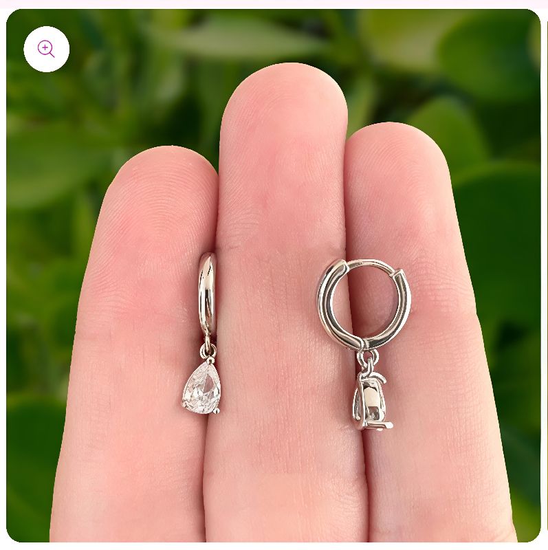 aretes arracadas plateadas de gota chicas