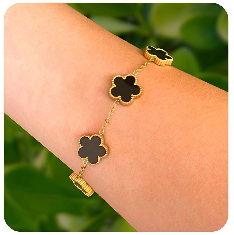 pulsera trebol negro