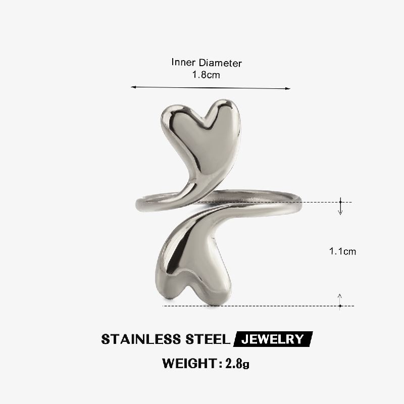 anillo ajustable corazón plateado