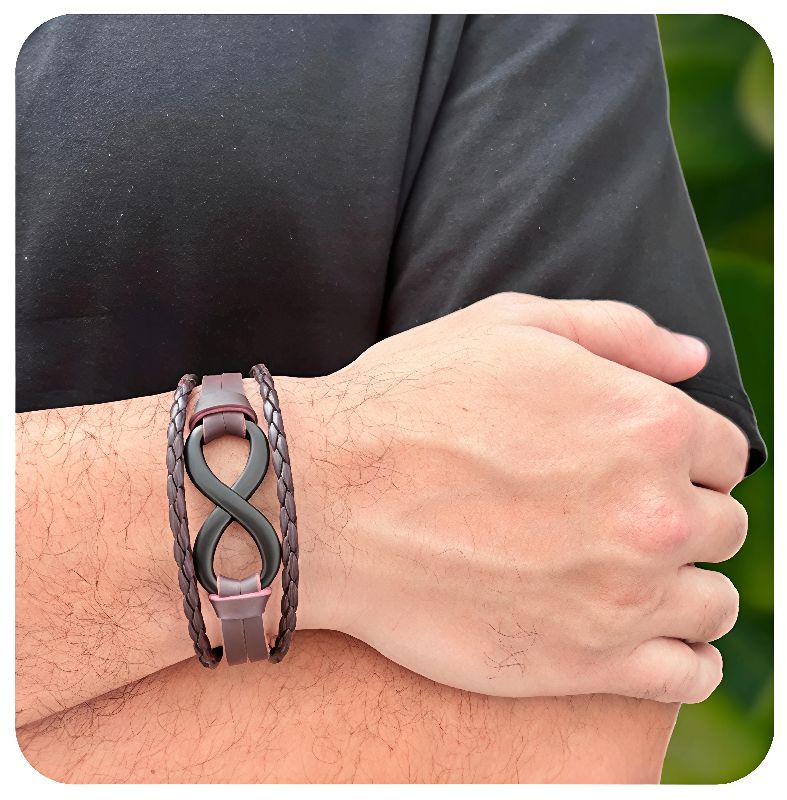 pulsera hombre café cuero