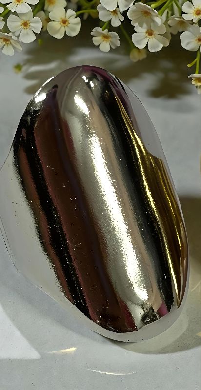 anillo liso grande plateado