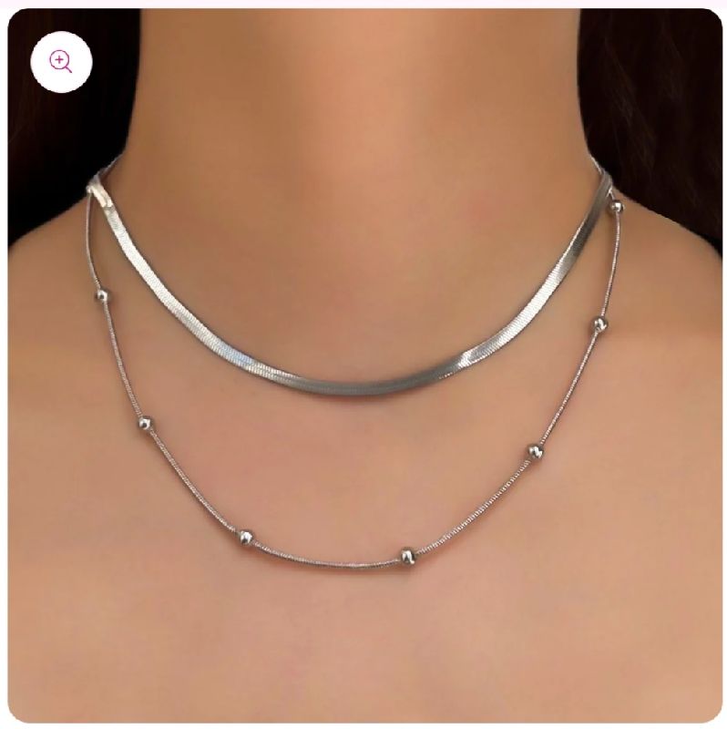 collar layer plateado