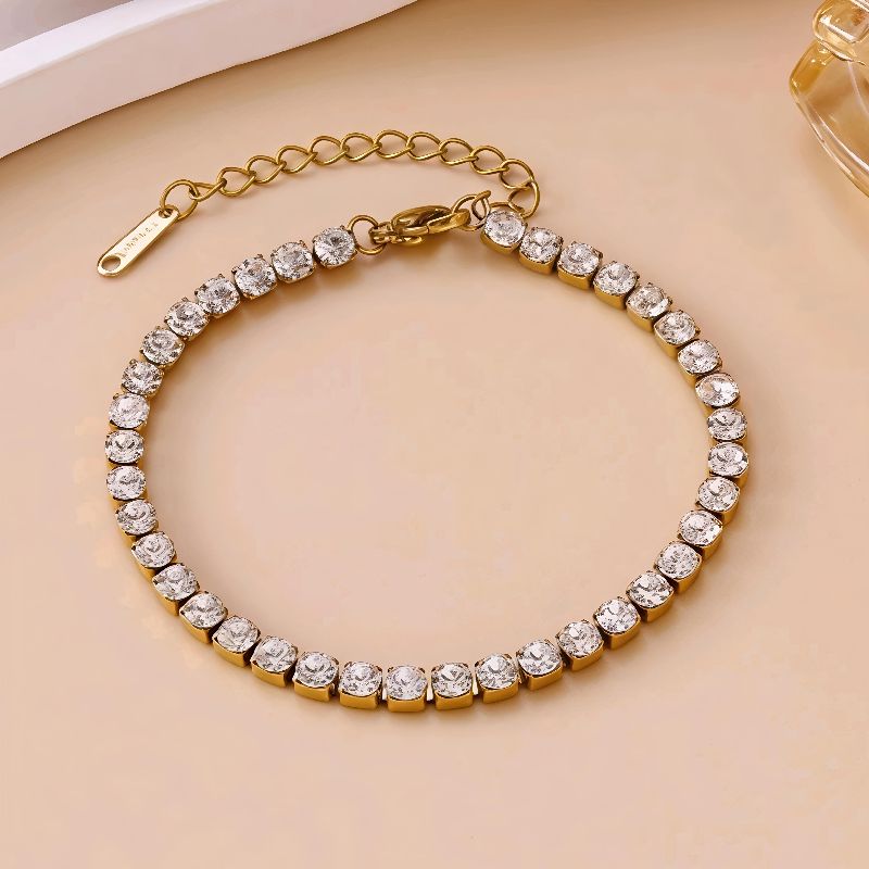 pulsera zirconias dorada