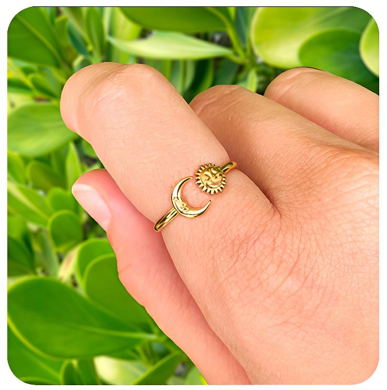 anillo dorado luna - sol