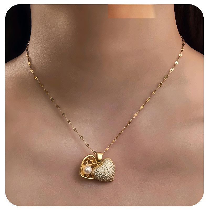 collar corazón brillante