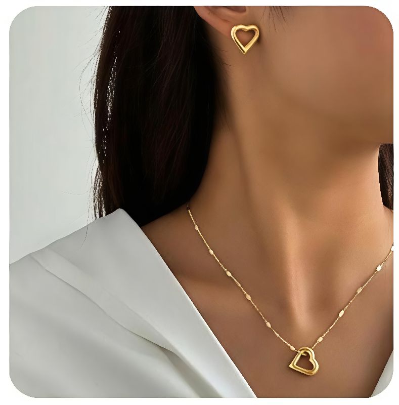 set dorado corazón