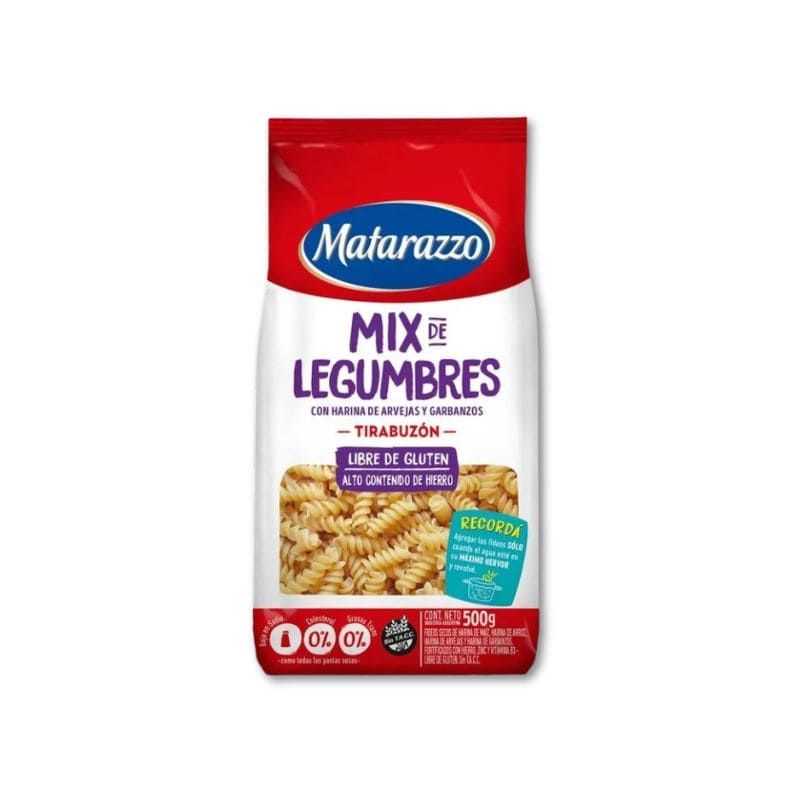 Fideos "Matarazzo" Tirabuzón Mix Legumbres 500g
