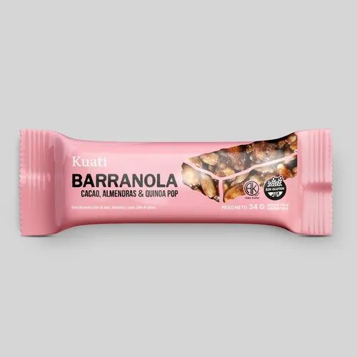 Barrita de granola "Kuati" Cacao/alm/pop 34g