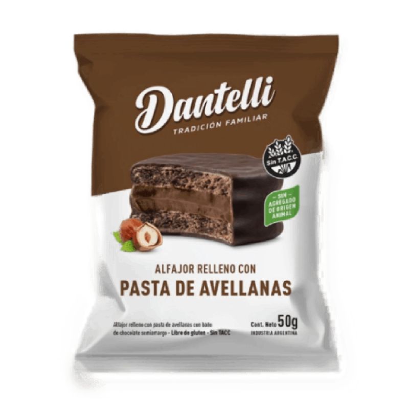 Alfajor Chocolate N R/Avellanas 50g DANTELLI