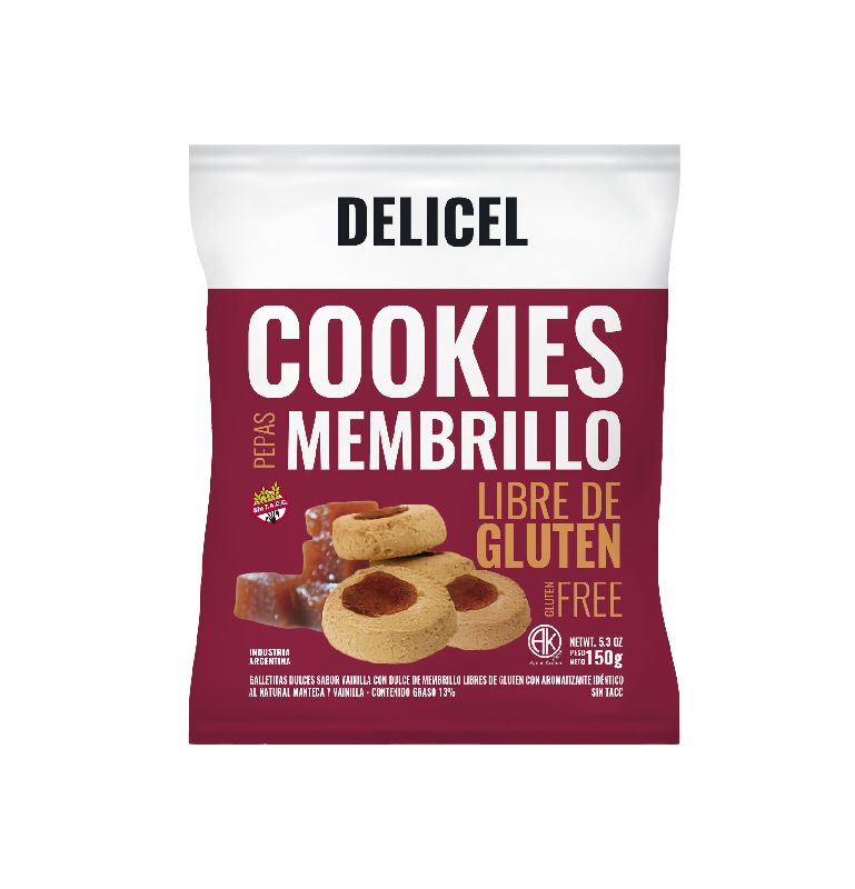 Galletitas Pepas de Membrillo sin TACC x 200 grs DELICEL