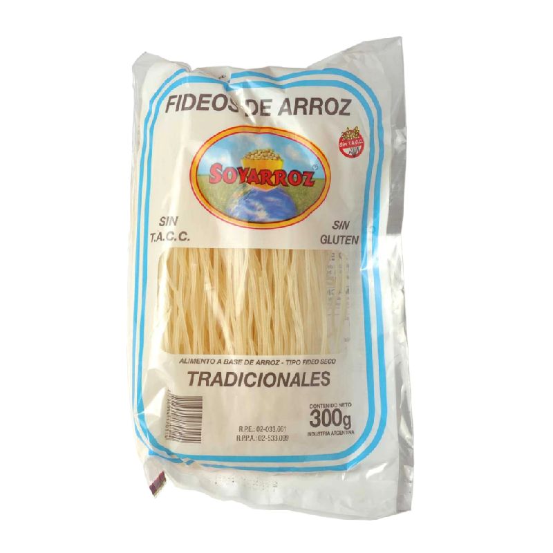 Fideos de Arroz Tradicional sin TACC x 300 grs SOY ARROZ